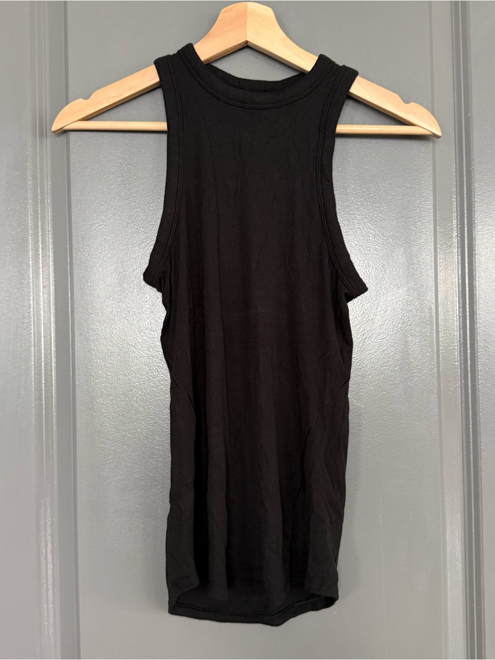 Lululemon Black Ribbed High Neck Racerback Tank Top